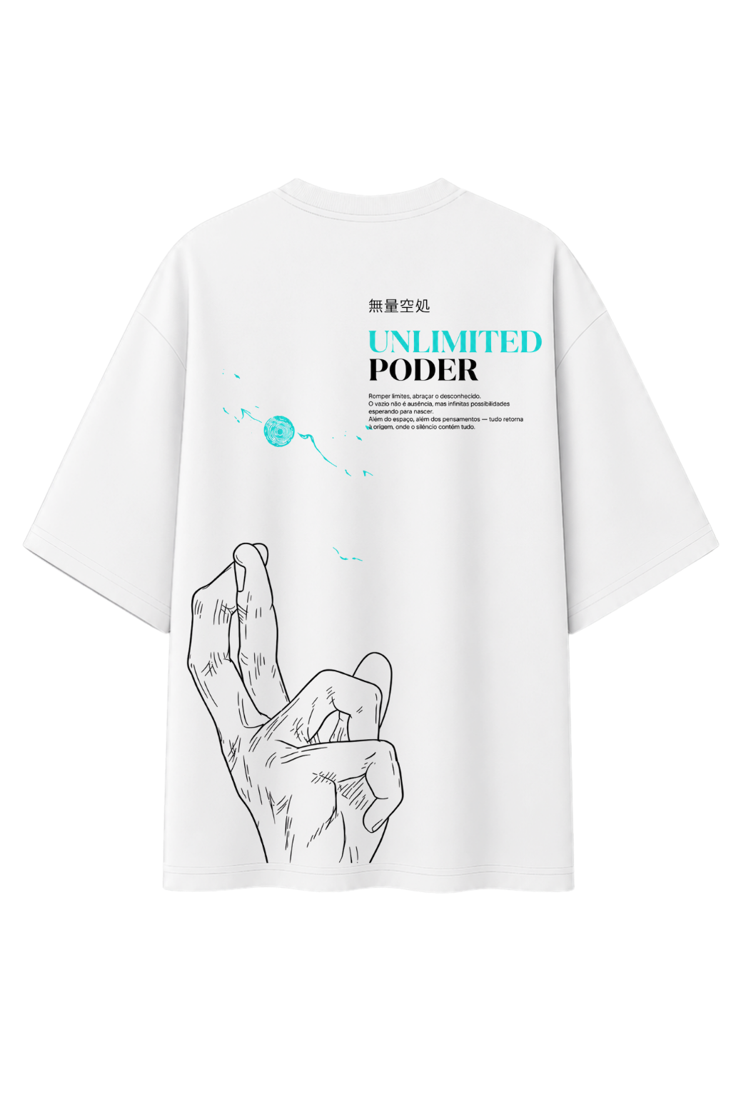 Camiseta Oversized Unlimited Poder — Branca